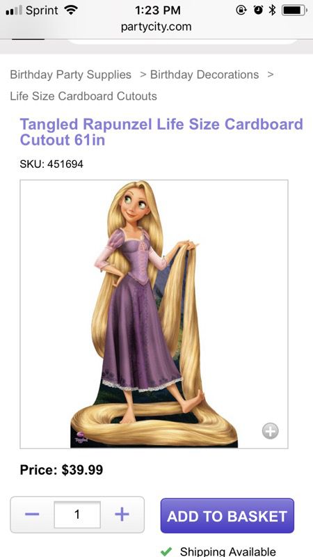 Rapunzel Standee - used once