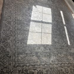 Rug 164“ X 120“Gray And Cream Color Design