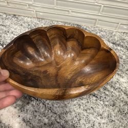  Wood Sea Clam Shell Shape Bowl - Trinket Box- Jewelry Plate - Finger Towel Plate