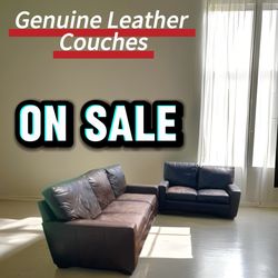 2 Leather Couches – Too Good to Be Sitting Here!