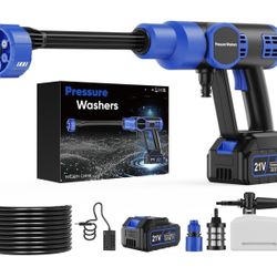 Brand New Cordless Pressure Washer 5000 PSI – 21V Battery, Foam Cannon & 6-in-1 Nozzle Included