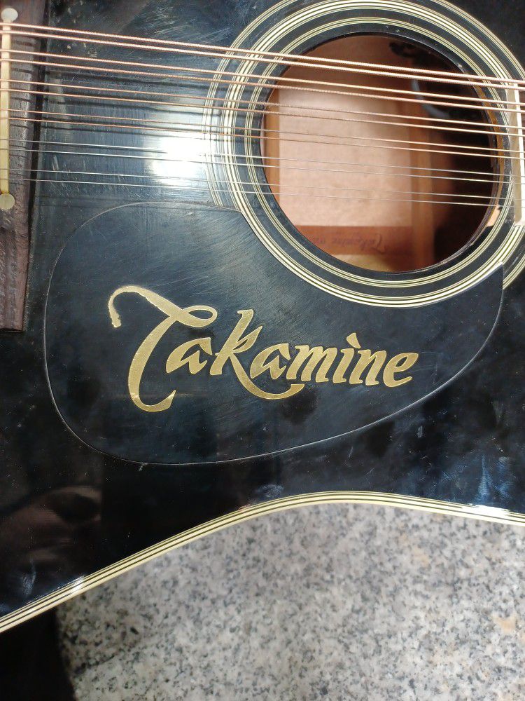 Takamine Black 12 String Guitar 