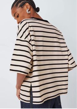 Zara Striped Oversized T Shirt
