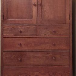 1920s Heal and Sons Oak "Tall Boy" Armoire