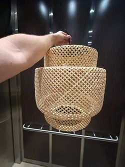 IKEA SINNERLIG Pendant lamp, bamboo/handmade, 20 " (cut wire)