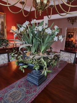 Faux Floral Urn Centerpiece