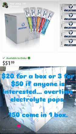 Overtime Electrolyte Freezer Pops Box (150 ct)