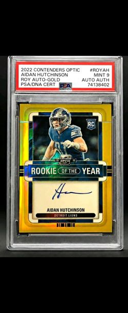 Aidan Hutchinson 2022 Contenders Optic  Auto Gold PSA 9