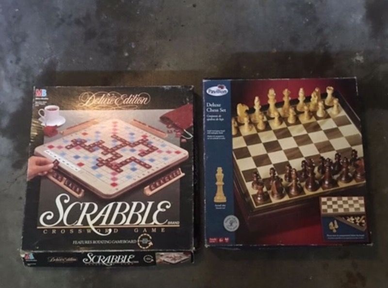 Board games. All pieces accounted for! Chess is NEW! (Pieces still in plastic)