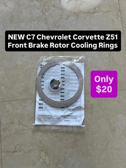 Brand New C7 2014-2019 Chevrolet Corvette Z51 Front Brake Rotor Cooling Rings (1 Available)