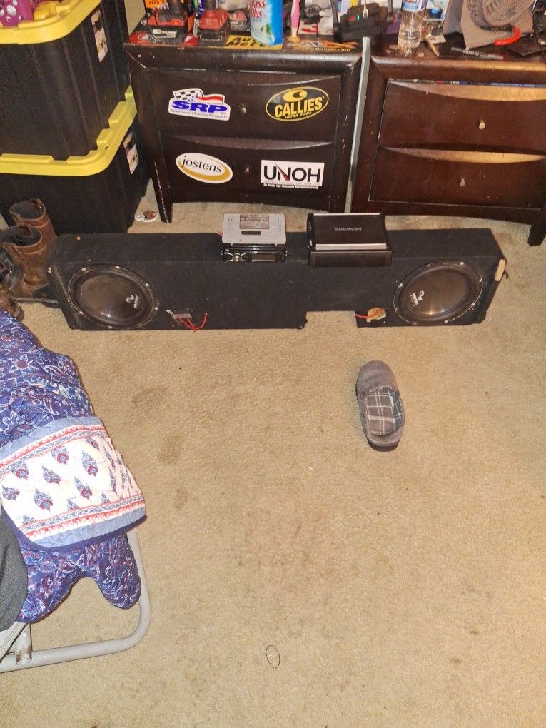 Truck Speakers  Audio Harmoney 10s Memphis Amp And Boss Stereo