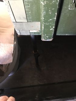Army footlocker on pipe legs
