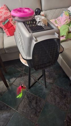 Small cat carrier with toys $15
