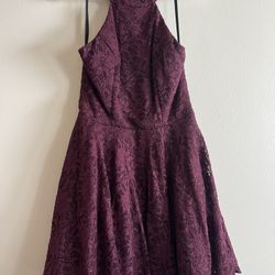 B. Smart Maroon Lace Halter Dress Size 11