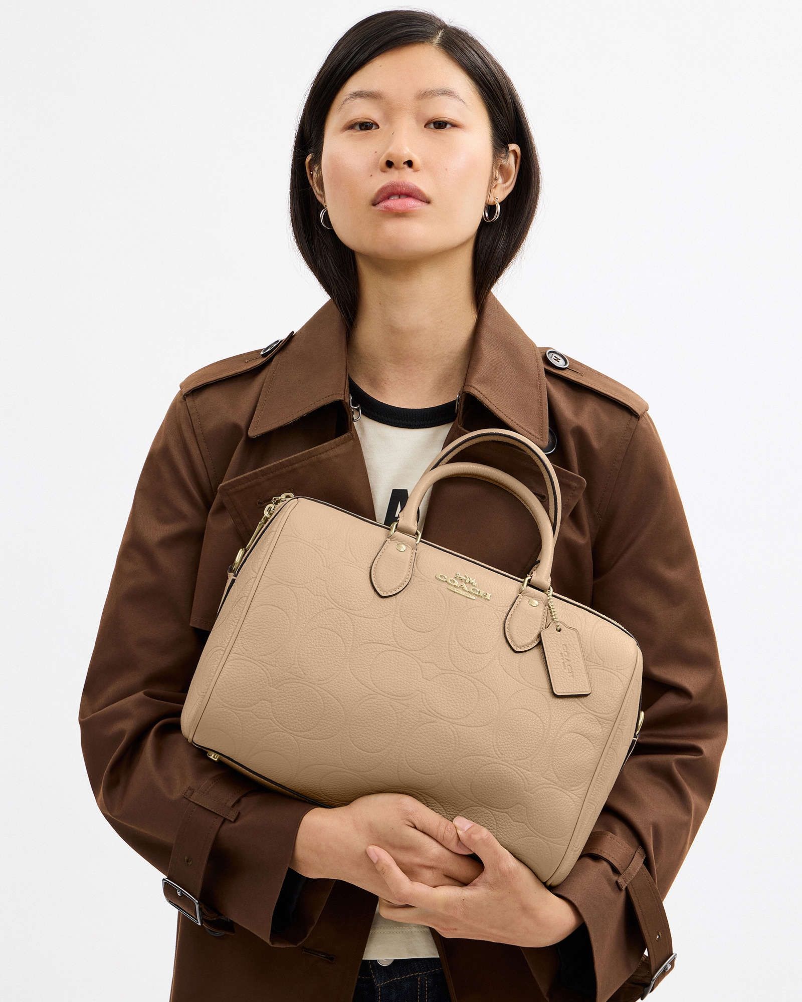 Coach Rowan Large Satchel Bag In Signature Leather NEW