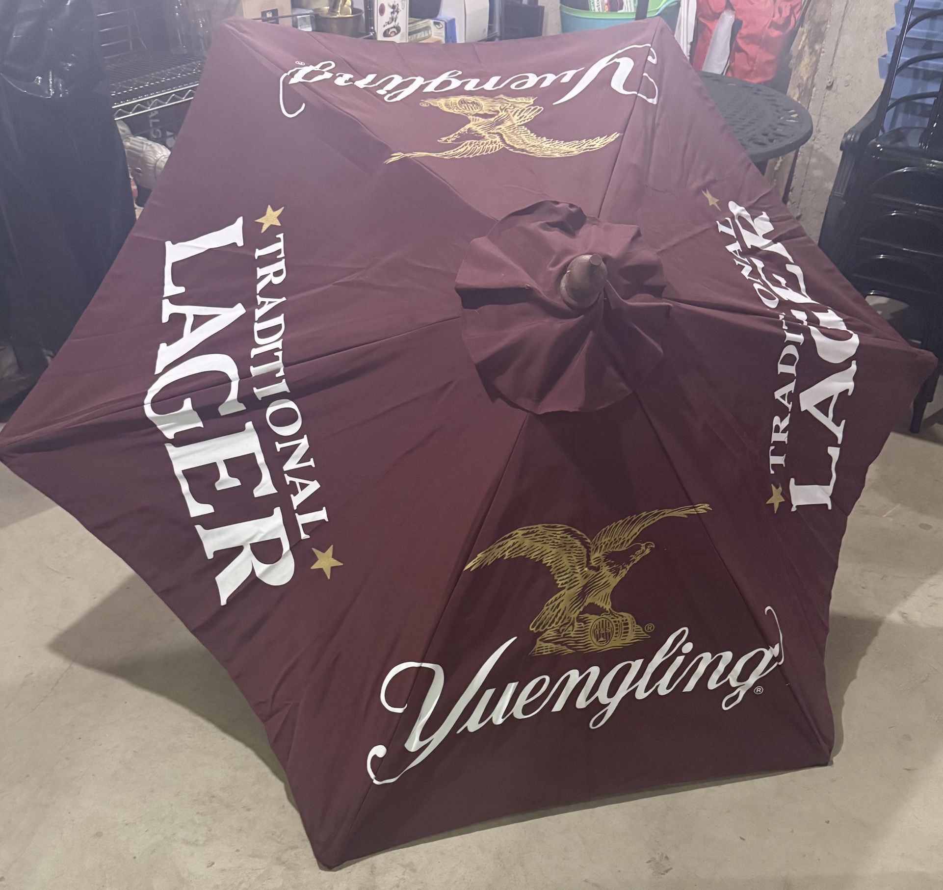 New Yuengling Beer Patio Table Umbrella-7Ft. Burgundy. New in Box