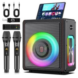 Karaoke Machine with 2 Wireless Microphones
