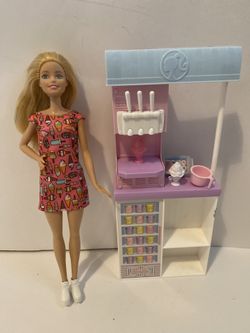 Barbie Ice Cream Stand with Accessories and Doll