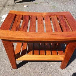 Solid Teak Bench Mid Century Styling But new