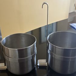Pair of Stainless Steel Storage Cups