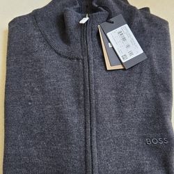 Brand New Hugo Boss Knit Zip Up Cardigan. Size M