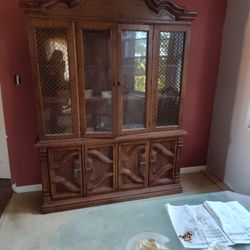 Antique China Cabinet With Five Matching