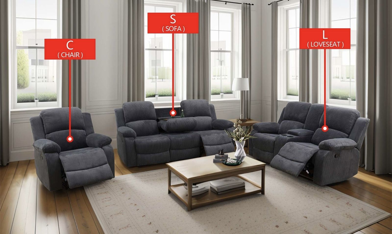 💥FREE DELIVERY💥Brand New 3PC Reclining Sofa Loveseat Chair Set
