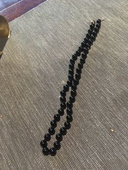 Black beads necklace with 925 markings