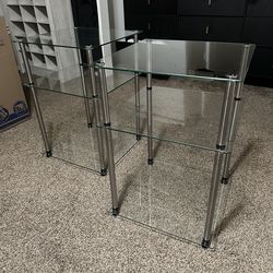 Glass side tables