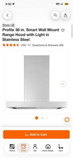 Profile 36 in. Smart Wall Mount Range Hood with Light in Stainless Steel
