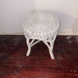 White, Wicker Stool