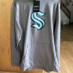 Fanatics NHL Authentic Pro Seattle Kraken Grey Pullover Hoodie