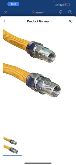FREE - Jones Stephens Coated Gas Connector (0.62 In) & #44 Fitting 0.5 in. MIP x 0.5 in. MIP x18 in.
