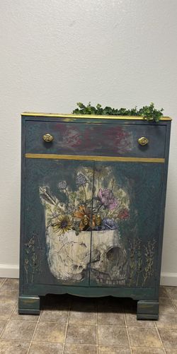 Vintage Skull Cabinet Storage
