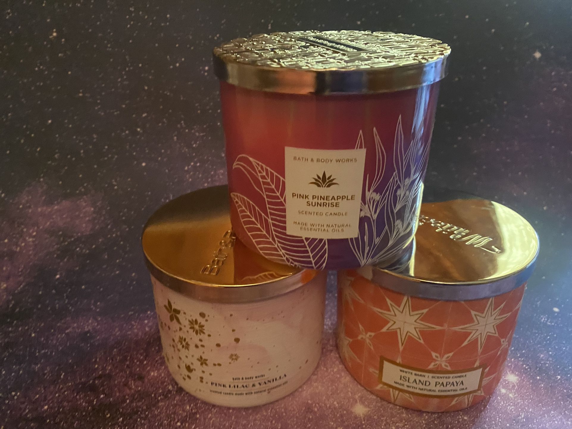 New 3 Set Bath N Body Works 3 Wick Candles