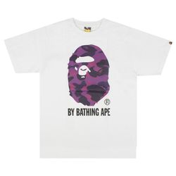 White and purple bape tee