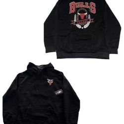 Chicago Bulls Black Hoodie Sweatshirt Mens Large & XL New Ultra Game $75 MSRP
