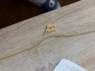 10 k chain and nugget “h” pendant