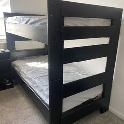 Black Wooden Bunk Bed