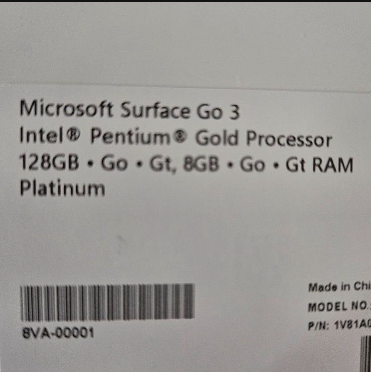 Microsoft Surface Go 3 - 8GB Ram, 128GB Storage