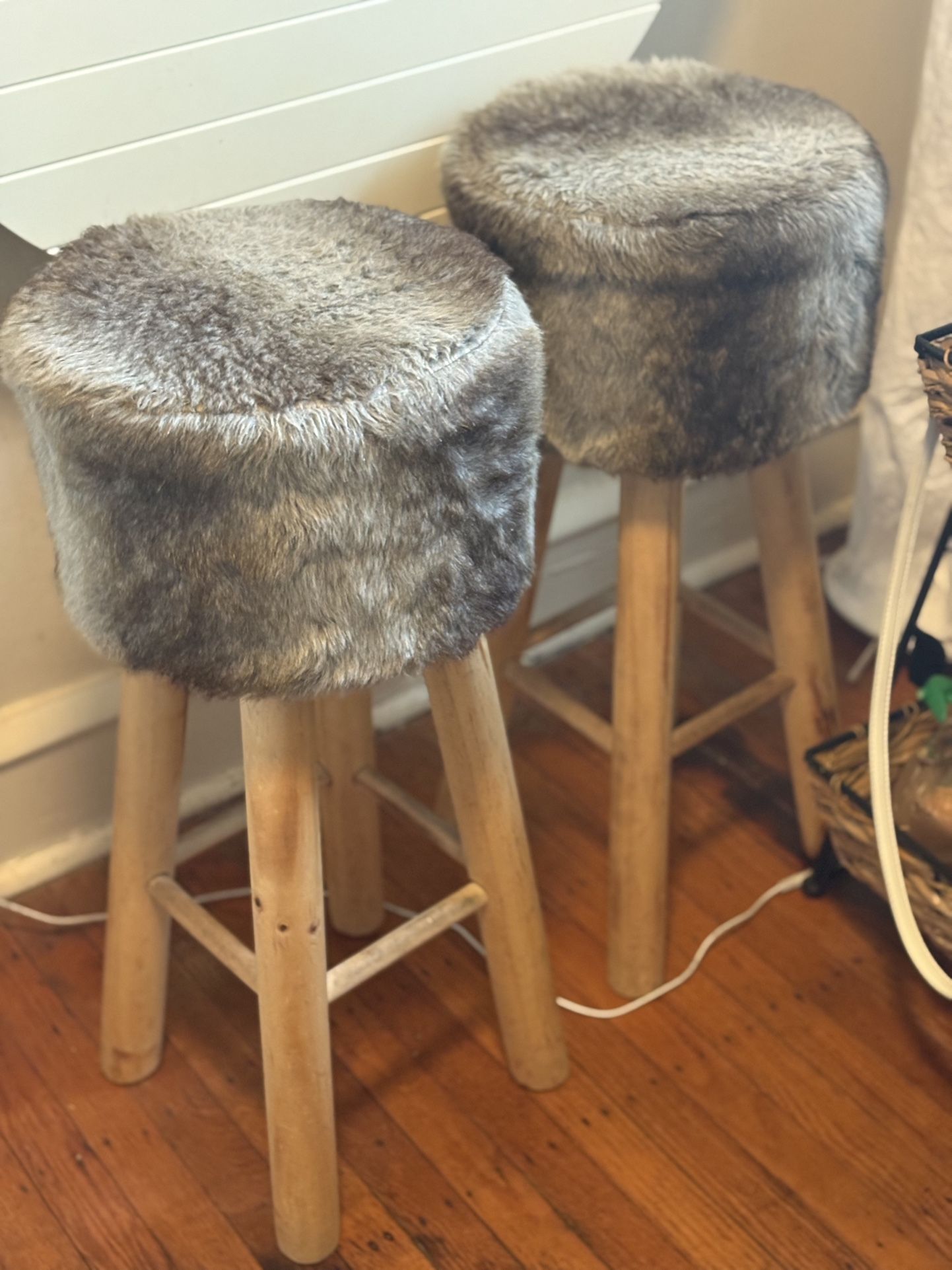 Chic Faux Fur Stools