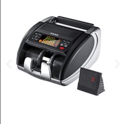 Money Counter Machine Portable, SNAN Bill Counting with UV/MG/IR Counterfeit Bill Detector, Cash Counter with Add/Batch Modes, Dual Displays, Hidden H