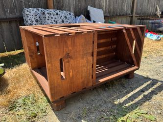 Walnut stained crate - coffee table