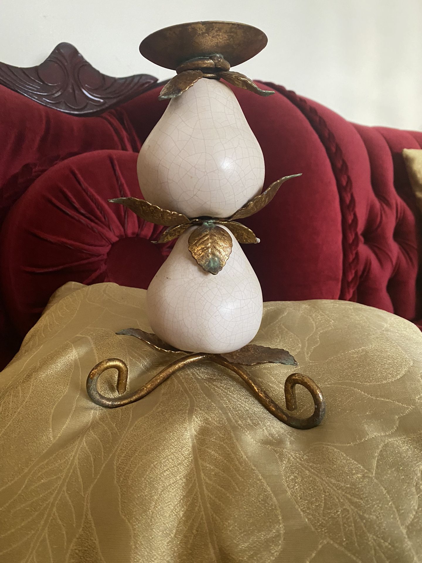 Very Beautiful candle metal porcelain $25