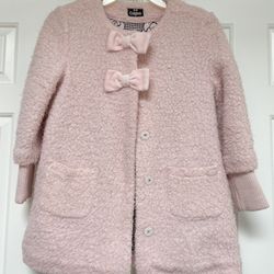 Imported Kids Girls Pink Ribbon Coat L (11-12)