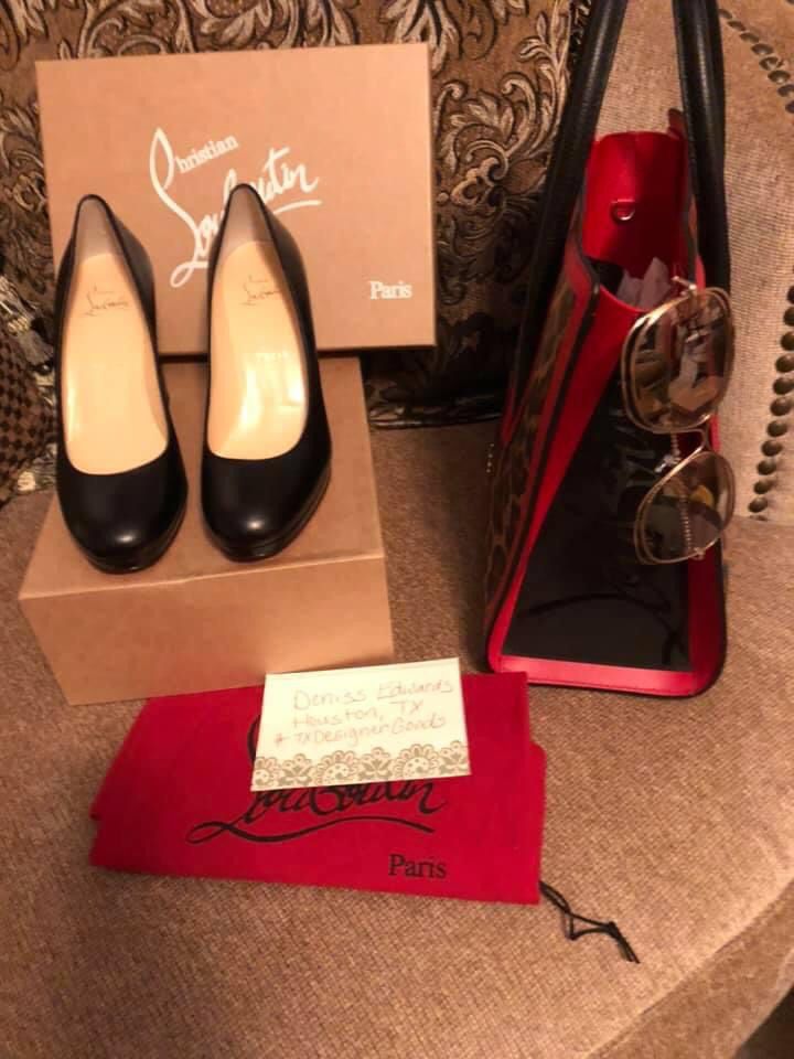 Christian Louboutin Shoes black heels Size 37.5 new! Bling! Red bottoms! for Sale in Friendswood, TX OfferUp