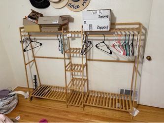 Bamboo Clothing & Shoe Rack