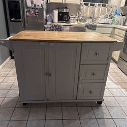 Kitchen Island With Cabinets with two bar grey stools And Drawers