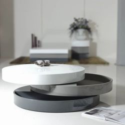 Modrest Trio-3 - Stylish Lacquered 3-Tone Round Coffee Table 