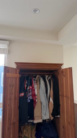 Vintage Solid Wood Armoire / Wardrobe Closet